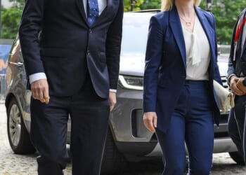 Former prime minister Liz Truss and her husband Hugh O'Leary, who is standing or election to Greenwich Council this week
